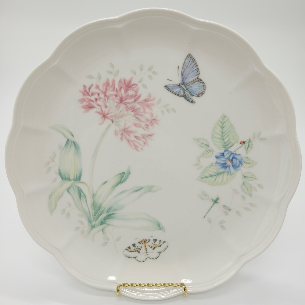 Lenox Butterfly Meadow Dinner Plate Eastern Tailed Blue Flowers Porcelain 11"
